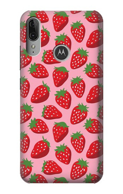 S3719 いちご柄 Strawberry Pattern Motorola Moto E6 Plus, Moto E6s バックケース、フリップケース・カバー