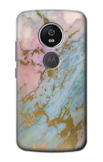 S3717 ローズゴールドブルーパステル大理石グラフィックプリント Rose Gold Blue Pastel Marble Graphic Printed Motorola Moto E5 Plus バックケース、フリップケース・カバー