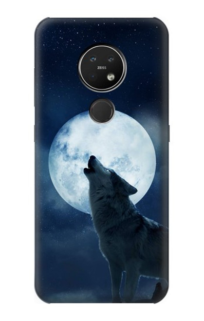 S3693 グリムホワイトウルフ満月 Grim White Wolf Full Moon Nokia 7.2 バックケース、フリップケース・カバー