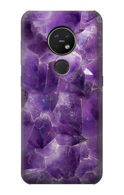 S3713 パープルクォーツアメジストグラフィックプリント Purple Quartz Amethyst Graphic Printed Nokia 7.2 バックケース、フリップケース・カバー