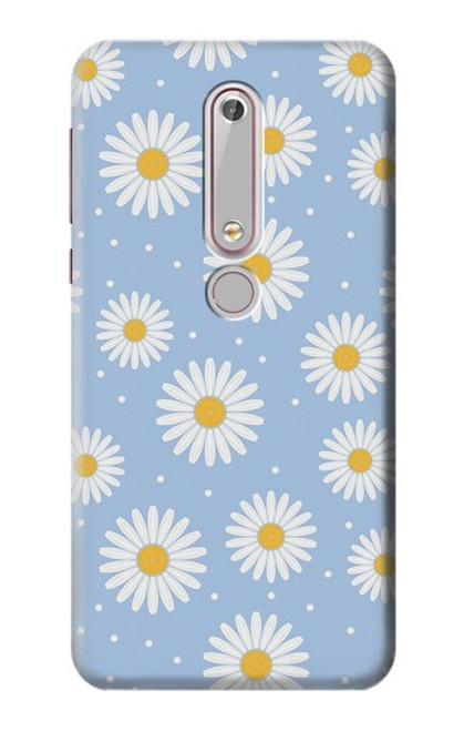 S3681 デイジーの花のパターン Daisy Flowers Pattern Nokia 6.1, Nokia 6 2018 バックケース、フリップケース・カバー