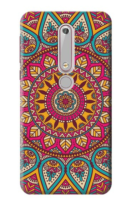 S3694 ヒッピーアートパターン Hippie Art Pattern Nokia 6.1, Nokia 6 2018 バックケース、フリップケース・カバー