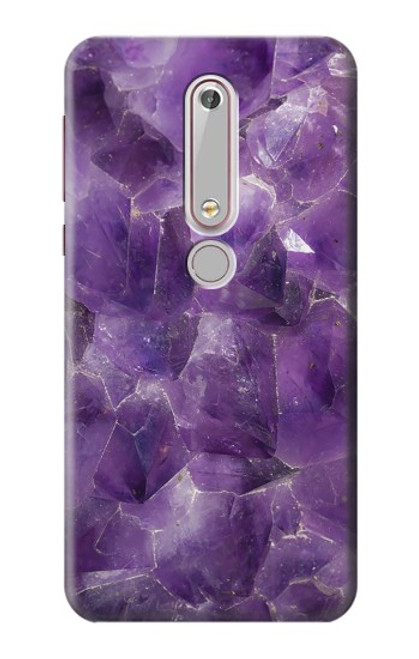 S3713 パープルクォーツアメジストグラフィックプリント Purple Quartz Amethyst Graphic Printed Nokia 6.1, Nokia 6 2018 バックケース、フリップケース・カバー