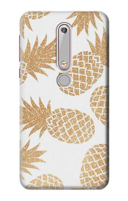 S3718 シームレスパイナップル Seamless Pineapple Nokia 6.1, Nokia 6 2018 バックケース、フリップケース・カバー