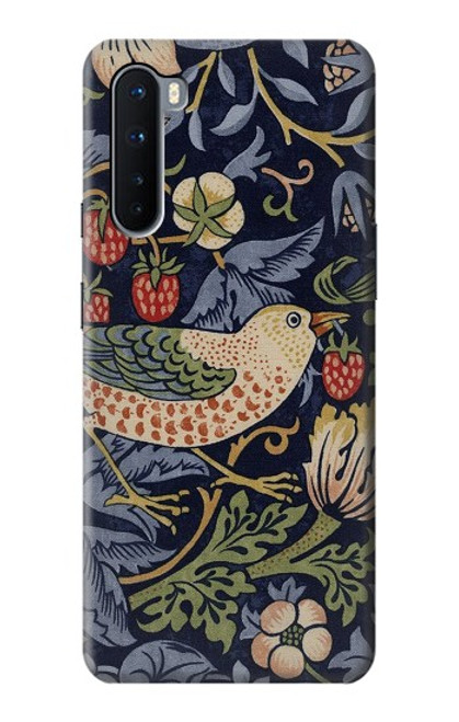 S3791 ウィリアムモリスストロベリーシーフ生地 William Morris Strawberry Thief Fabric OnePlus Nord バックケース、フリップケース・カバー