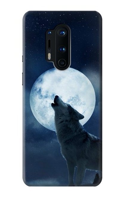 S3693 グリムホワイトウルフ満月 Grim White Wolf Full Moon OnePlus 8 Pro バックケース、フリップケース・カバー