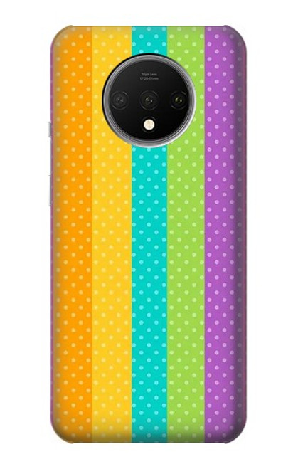 S3678 カラフルなレインボーバーティカル Colorful Rainbow Vertical OnePlus 7T バックケース、フリップケース・カバー