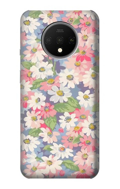 S3688 花の花のアートパターン Floral Flower Art Pattern OnePlus 7T バックケース、フリップケース・カバー