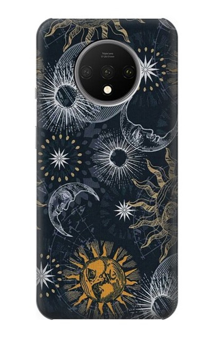 S3702 月と太陽 Moon and Sun OnePlus 7T バックケース、フリップケース・カバー