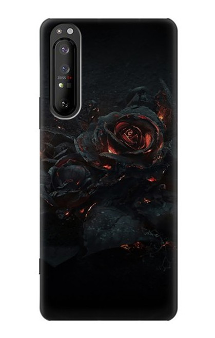 S3672 バーンドローズ Burned Rose Sony Xperia 1 II バックケース、フリップケース・カバー