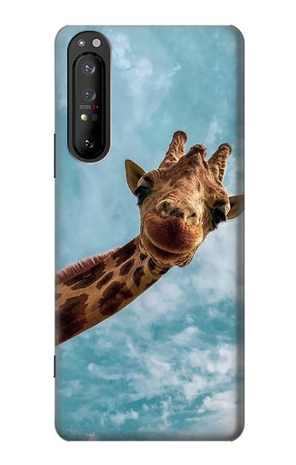 S3680 かわいいスマイルキリン Cute Smile Giraffe Sony Xperia 1 II バックケース、フリップケース・カバー