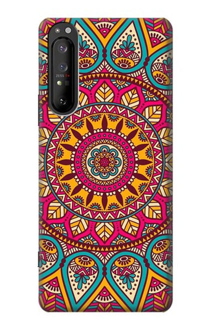 S3694 ヒッピーアートパターン Hippie Art Pattern Sony Xperia 1 II バックケース、フリップケース・カバー