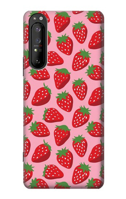 S3719 いちご柄 Strawberry Pattern Sony Xperia 1 II バックケース、フリップケース・カバー