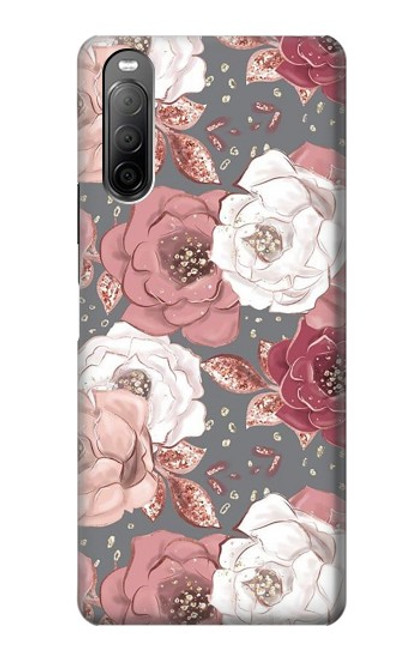 S3716 バラの花柄 Rose Floral Pattern Sony Xperia 10 II バックケース、フリップケース・カバー