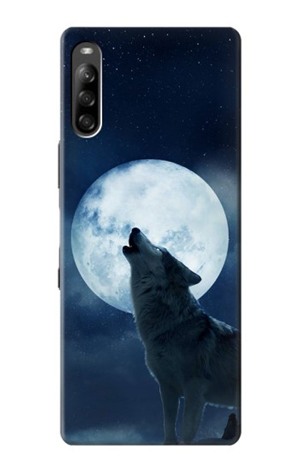 S3693 グリムホワイトウルフ満月 Grim White Wolf Full Moon Sony Xperia L4 バックケース、フリップケース・カバー