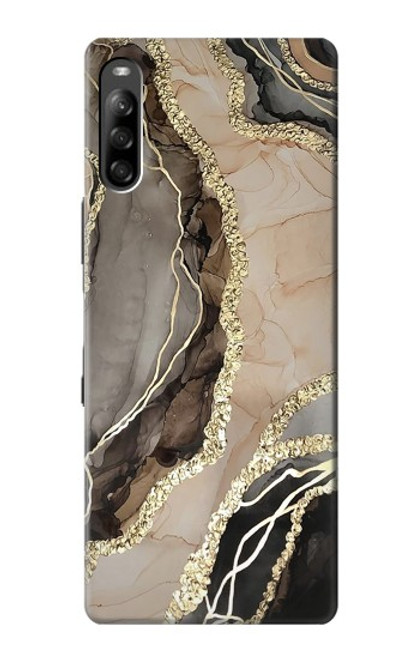 S3700 マーブルゴールドグラフィックプリント Marble Gold Graphic Printed Sony Xperia L4 バックケース、フリップケース・カバー