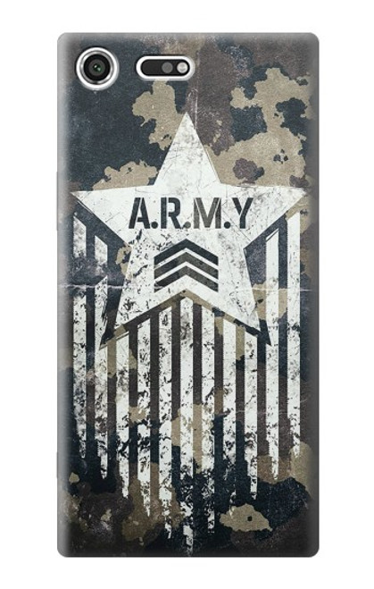 S3666 陸軍迷彩迷彩 Army Camo Camouflage Sony Xperia XZ Premium バックケース、フリップケース・カバー