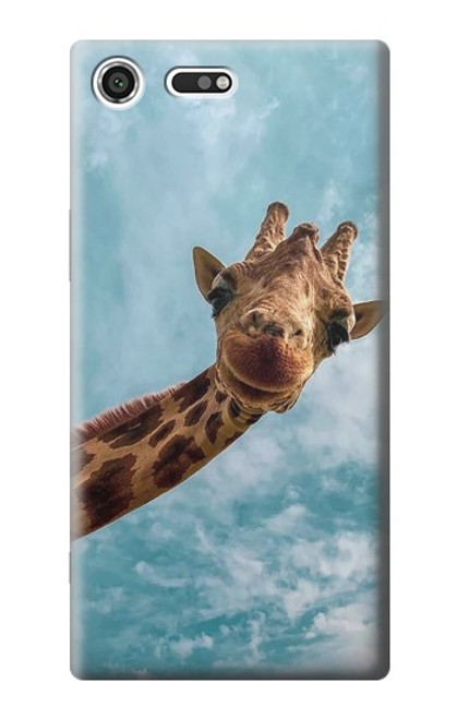 S3680 かわいいスマイルキリン Cute Smile Giraffe Sony Xperia XZ Premium バックケース、フリップケース・カバー