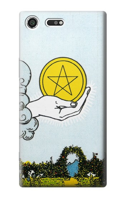 S3722 タロットカードペンタクルコインのエース Tarot Card Ace of Pentacles Coins Sony Xperia XZ Premium バックケース、フリップケース・カバー