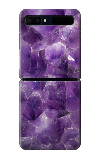 S3713 パープルクォーツアメジストグラフィックプリント Purple Quartz Amethyst Graphic Printed Samsung Galaxy Z Flip 5G バックケース、フリップケース・カバー