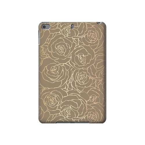 S3466 ゴールドローズ柄 Gold Rose Pattern iPad mini 4, iPad mini 5, iPad mini 5 (2019) タブレットケース