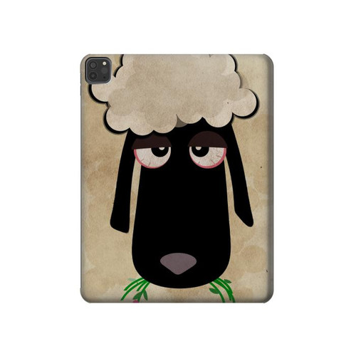 S2826 眠えない黒い羊 Cute Cartoon Unsleep Black Sheep iPad Pro 11 (2021,2020,2018, 3rd, 2nd, 1st) タブレットケース