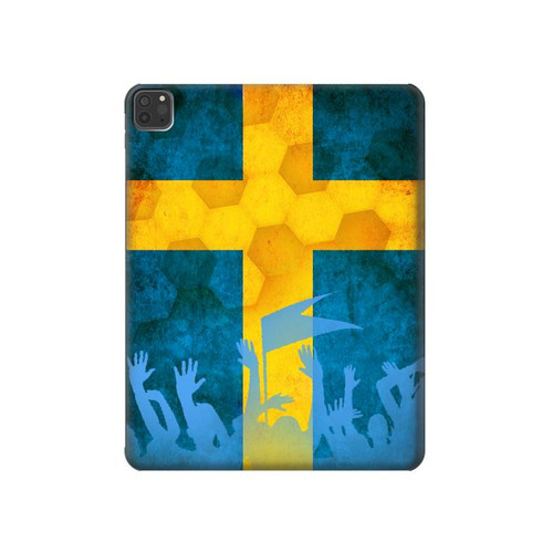 S2990 スウェーデンサッカー Sweden Football Soccer Flag iPad Pro 11 (2021,2020,2018, 3rd, 2nd, 1st) タブレットケース