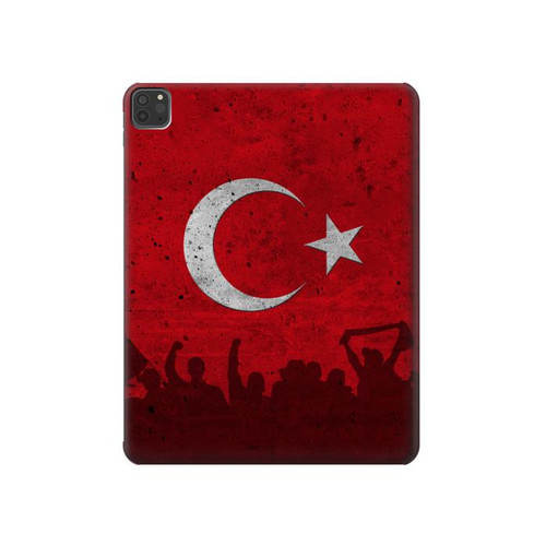 S2991 七面鳥サッカー Turkey Football Soccer Flag iPad Pro 11 (2021,2020,2018, 3rd, 2nd, 1st) タブレットケース