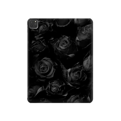 S3153 黒バラ Black Roses iPad Pro 11 (2021,2020,2018, 3rd, 2nd, 1st) タブレットケース
