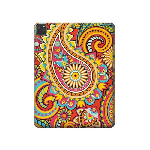 S3402 ペイズリー花柄 Floral Paisley Pattern Seamless iPad Pro 11 (2021,2020,2018, 3rd, 2nd, 1st) タブレットケース