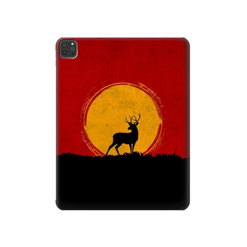 S3513 鹿の夕日 Deer Sunset iPad Pro 11 (2021,2020,2018, 3rd, 2nd, 1st) タブレットケース