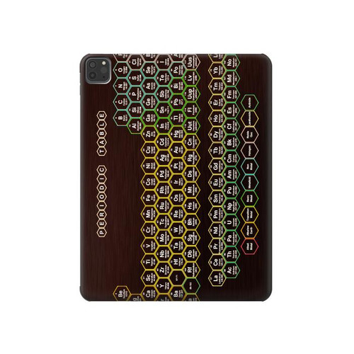 S3544 ネオンハニカム周期表 Neon Honeycomb Periodic Table iPad Pro 11 (2021,2020,2018, 3rd, 2nd, 1st) タブレットケース