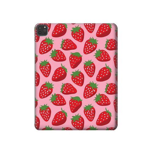 S3719 いちご柄 Strawberry Pattern iPad Pro 11 (2021,2020,2018, 3rd, 2nd, 1st) タブレットケース