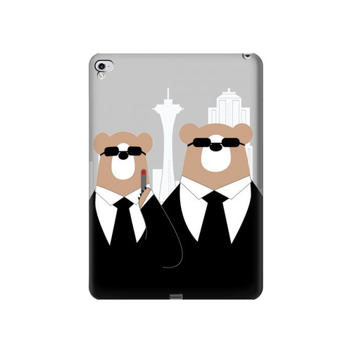 S3557 黒いスーツのクマ Bear in Black Suit iPad Pro 12.9 (2015,2017) タブレットケース