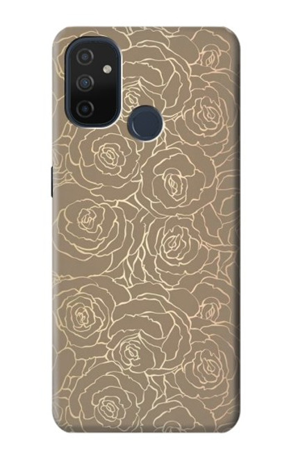 S3466 ゴールドローズ柄 Gold Rose Pattern OnePlus Nord N100 バックケース、フリップケース・カバー