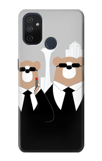 S3557 黒いスーツのクマ Bear in Black Suit OnePlus Nord N100 バックケース、フリップケース・カバー