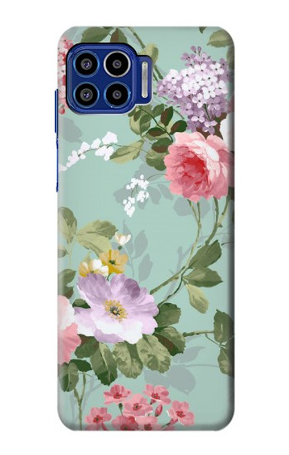 S2178 花アートの絵画 Flower Floral Art Painting Motorola One 5G バックケース、フリップケース・カバー