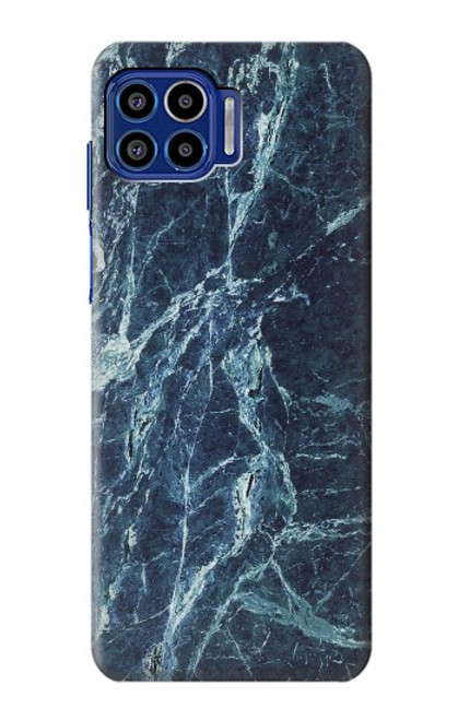 S2799 ライトブルーマーブルストーン グラフィックプリント Light Blue Marble Stone Texture Printed Motorola One 5G バックケース、フリップケース・カバー