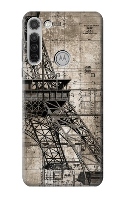 S3416 エッフェル塔の設計図 Eiffel Tower Blueprint Motorola Moto G8 バックケース、フリップケース・カバー