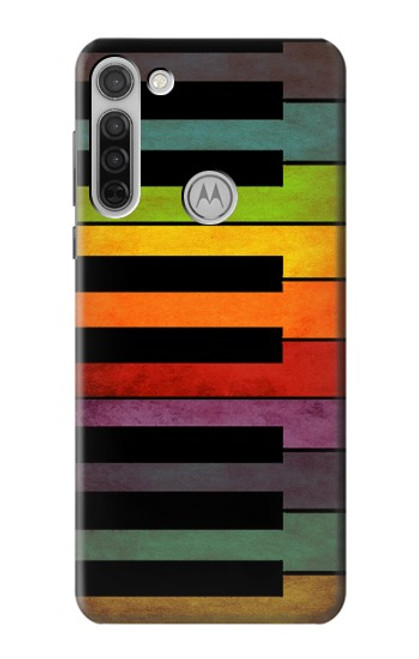 S3451 カラフルなピアノ Colorful Piano Motorola Moto G8 バックケース、フリップケース・カバー