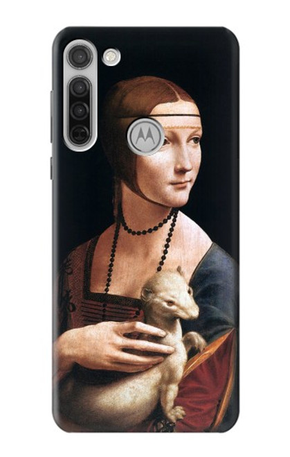 S3471 エルミン・レオナルド・ダ・ヴィンチ Lady Ermine Leonardo da Vinci Motorola Moto G8 バックケース、フリップケース・カバー