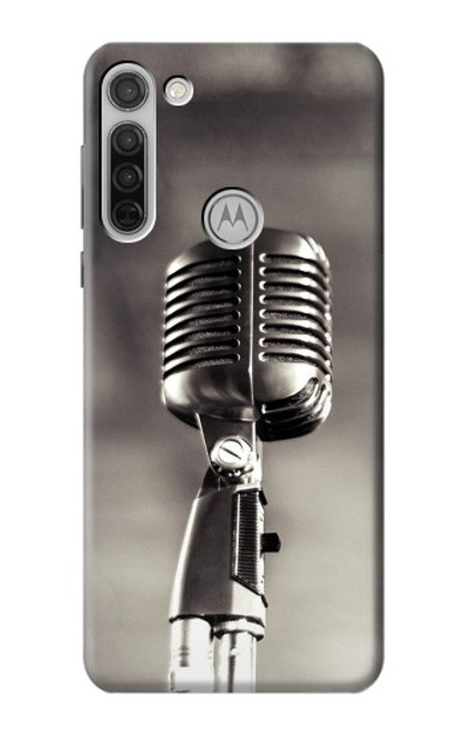 S3495 ヴィンテージのマイク Vintage Microphone Motorola Moto G8 バックケース、フリップケース・カバー