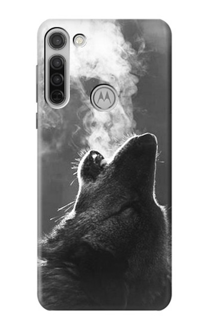 S3505 オオカミ Wolf Howling Motorola Moto G8 バックケース、フリップケース・カバー