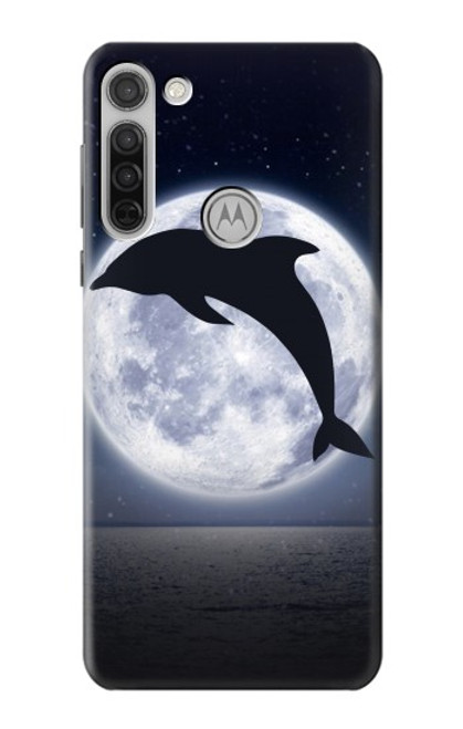 S3510 ドルフィン Dolphin Moon Night Motorola Moto G8 バックケース、フリップケース・カバー