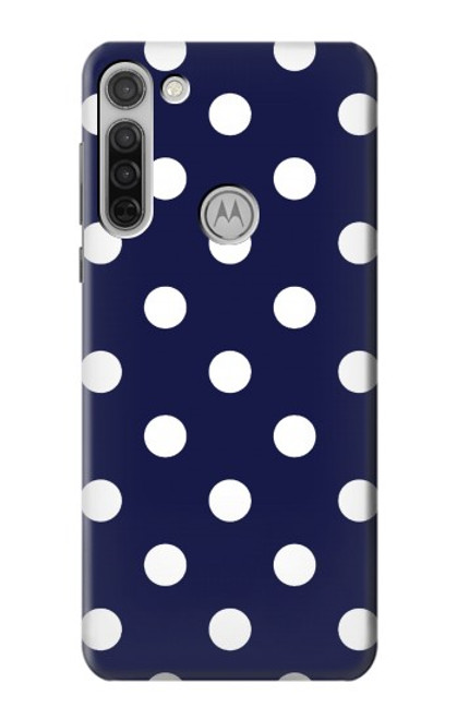S3533 ブルーの水玉 Blue Polka Dot Motorola Moto G8 バックケース、フリップケース・カバー