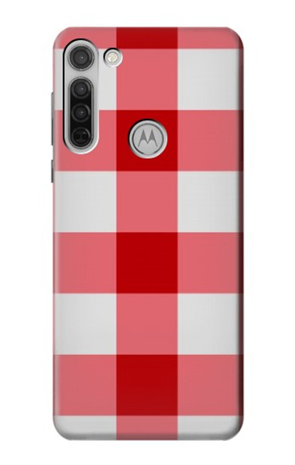 S3535 レッドギンガム Red Gingham Motorola Moto G8 バックケース、フリップケース・カバー