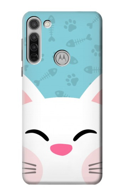 S3542 かわいい猫漫画 Cute Cat Cartoon Motorola Moto G8 バックケース、フリップケース・カバー