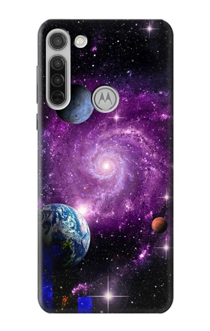 S3689 銀河宇宙惑星 Galaxy Outer Space Planet Motorola Moto G8 バックケース、フリップケース・カバー