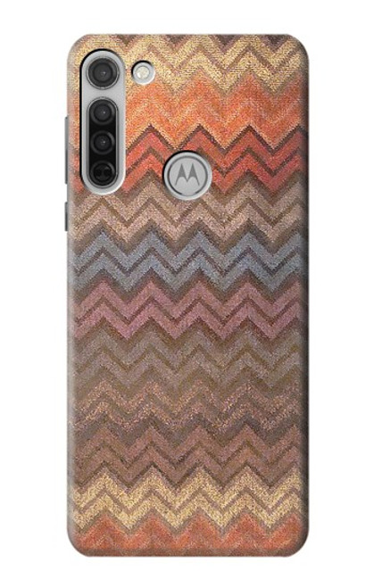 S3752 ジグザグ生地パターングラフィックプリント Zigzag Fabric Pattern Graphic Printed Motorola Moto G8 バックケース、フリップケース・カバー