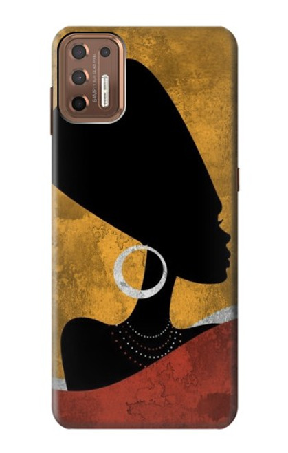 S3453 アフリカの女王ネフェルティティ African Queen Nefertiti Silhouette Motorola Moto G9 Plus バックケース、フリップケース・カバー